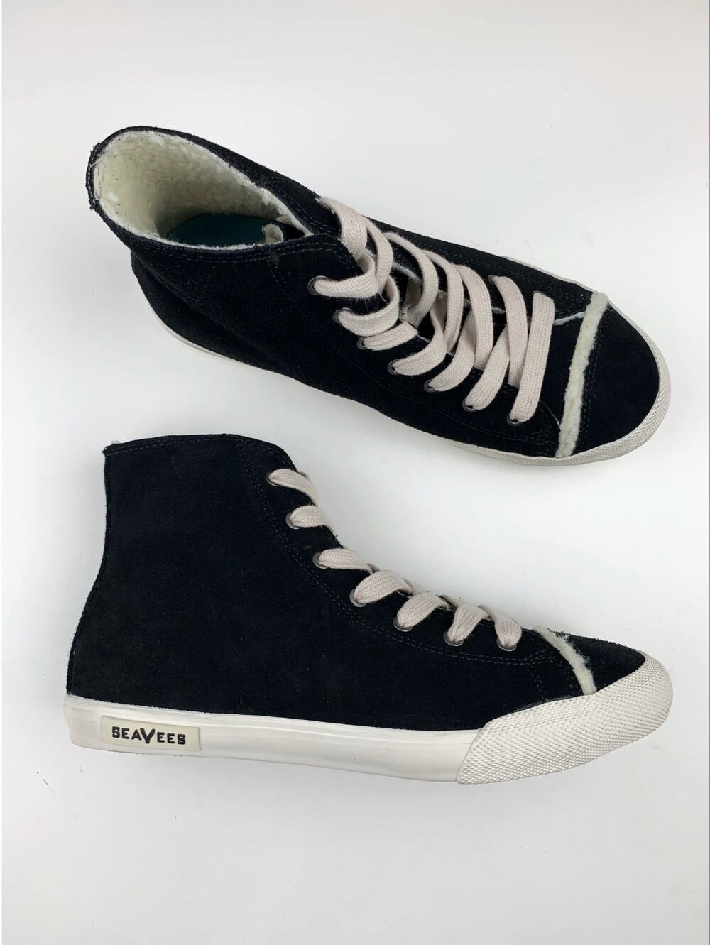 SeaVees Army Issue High Wintertide Sneakers Black Fur Lined Comfort Women's 8.5